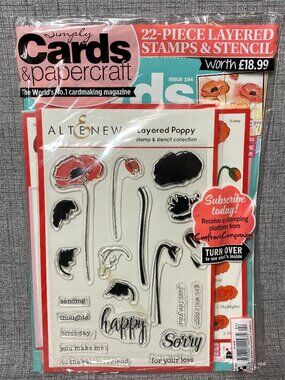 Simply Cards and Papercraft Magazine 194 Altenew Layered Poppy Stamp & Stencil